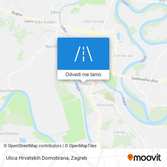 Karta Ulica Hrvatskih Domobrana