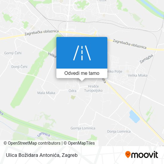 Karta Ulica Božidara Antonića