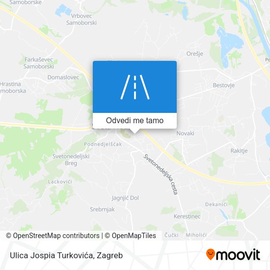 Karta Ulica Jospia Turkovića