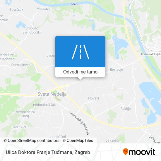 Karta Ulica Doktora Franje Tuđmana