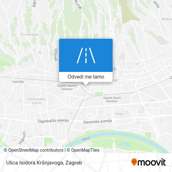 Karta Ulica Isidora Kršnjavoga