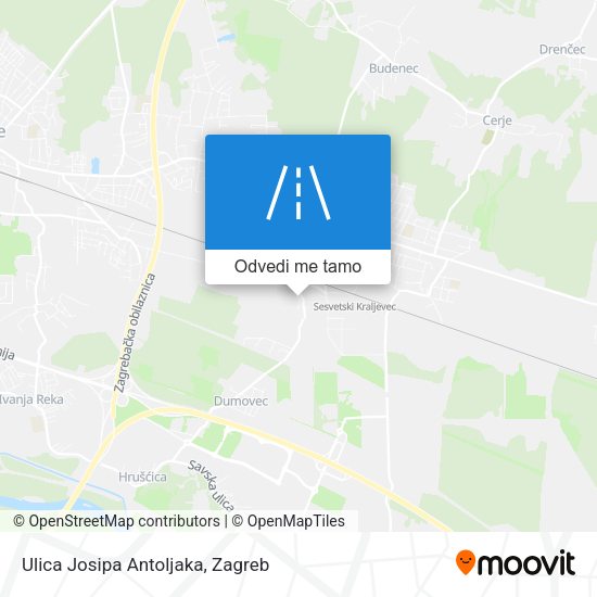Karta Ulica Josipa Antoljaka