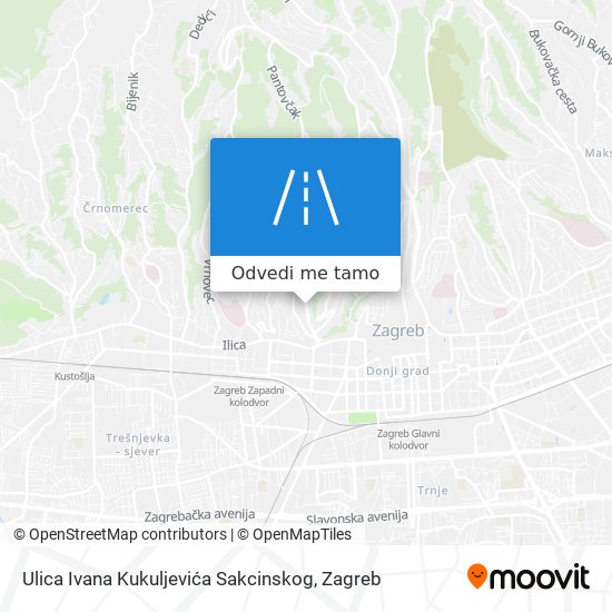 Karta Ulica Ivana Kukuljevića Sakcinskog