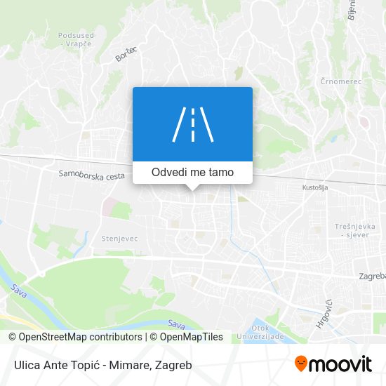 Karta Ulica Ante Topić - Mimare