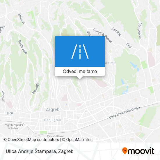 Karta Ulica Andrije Štampara