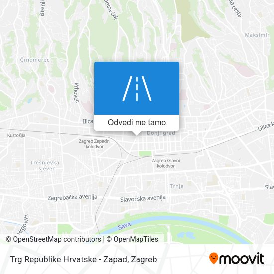 Karta Trg Republike Hrvatske - Zapad