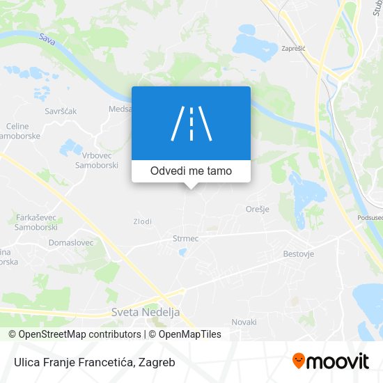 Karta Ulica Franje Francetića