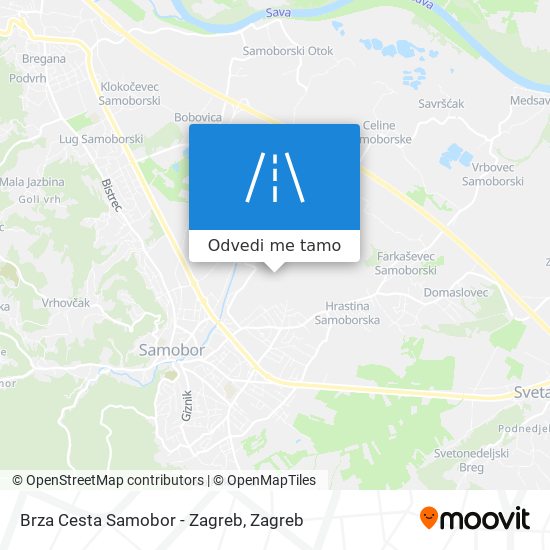 Karta Brza Cesta Samobor - Zagreb