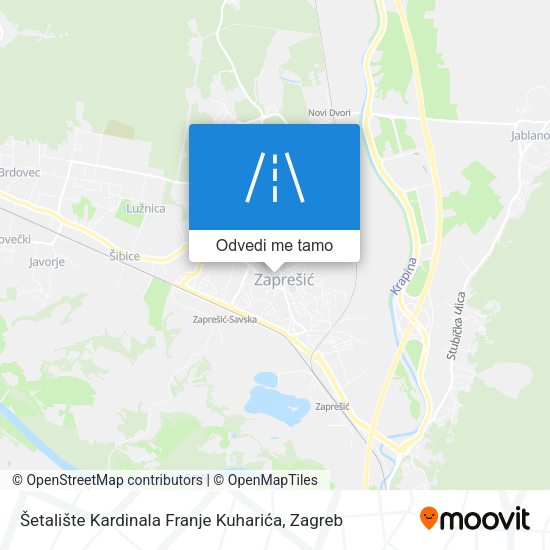 Karta Šetalište Kardinala Franje Kuharića