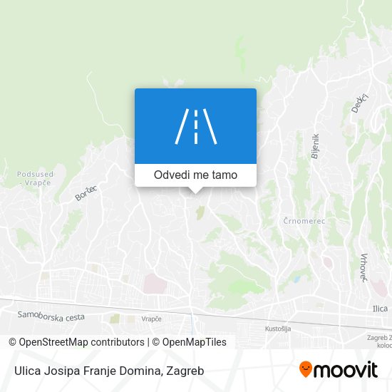 Karta Ulica Josipa Franje Domina