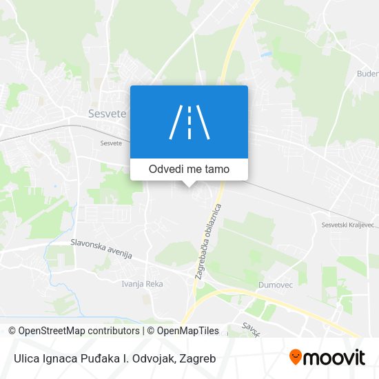 Karta Ulica Ignaca Puđaka I. Odvojak