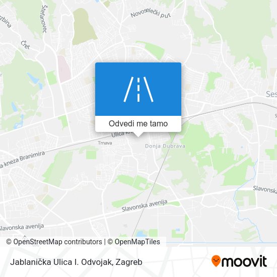 Karta Jablanička Ulica I. Odvojak