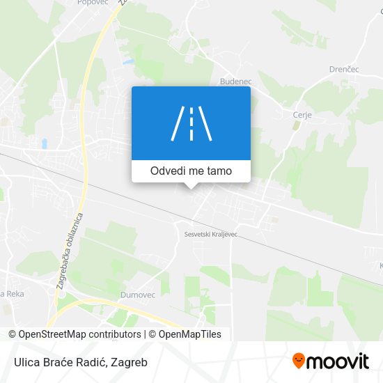 Karta Ulica Braće Radić
