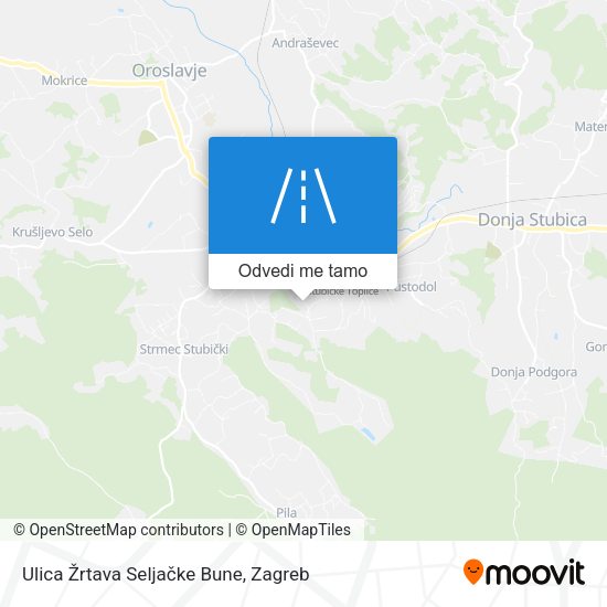 Karta Ulica Žrtava Seljačke Bune