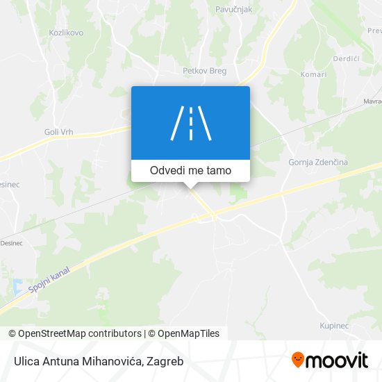Karta Ulica Antuna Mihanovića