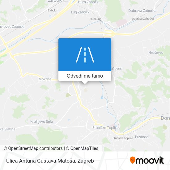 Karta Ulica Antuna Gustava Matoša