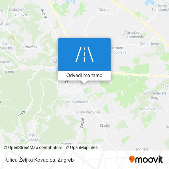 Karta Ulica Željka Kovačića