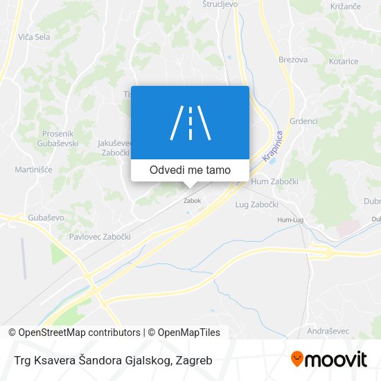 Karta Trg Ksavera Šandora Gjalskog