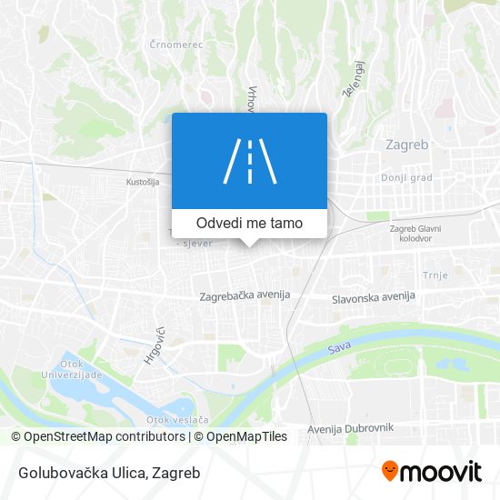 Karta Golubovačka Ulica