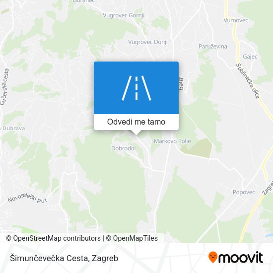 Karta Šimunčevečka Cesta