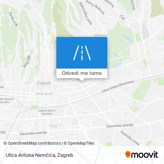 Karta Ulica Antuna Nemčića