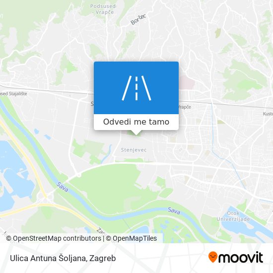 Karta Ulica Antuna Šoljana