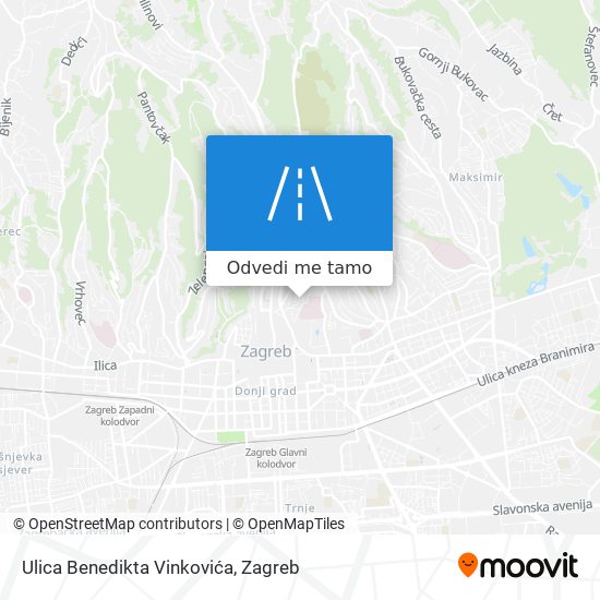 Karta Ulica Benedikta Vinkovića