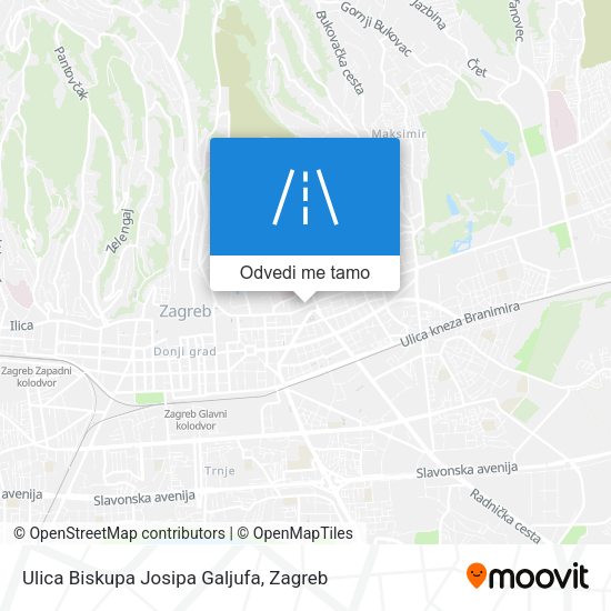 Karta Ulica Biskupa Josipa Galjufa