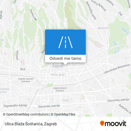 Karta Ulica Blaža Šoštarića