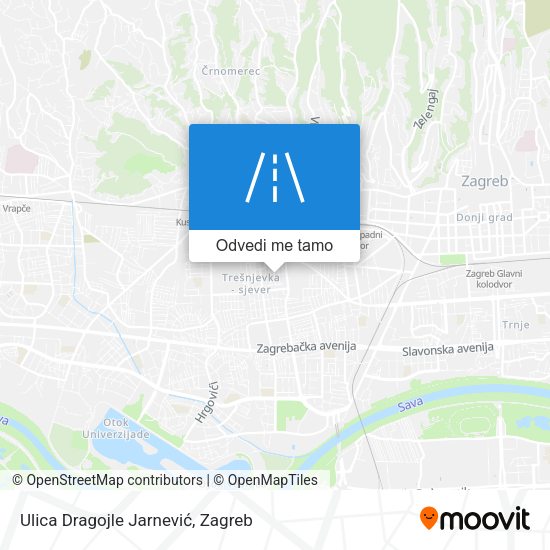 Karta Ulica Dragojle Jarnević