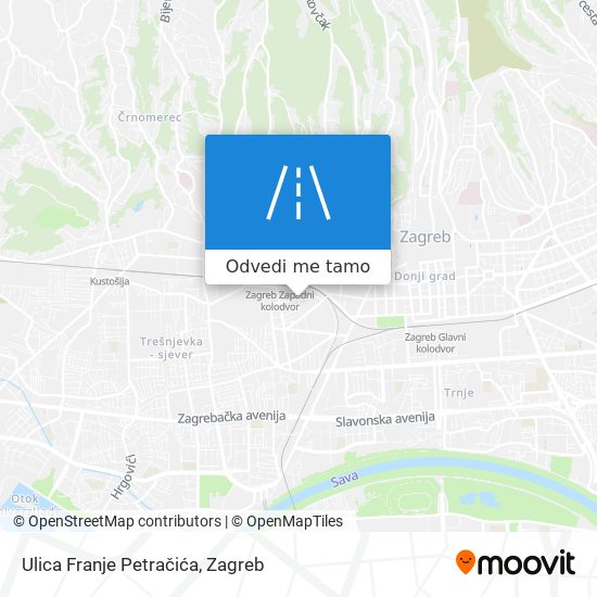 Karta Ulica Franje Petračića