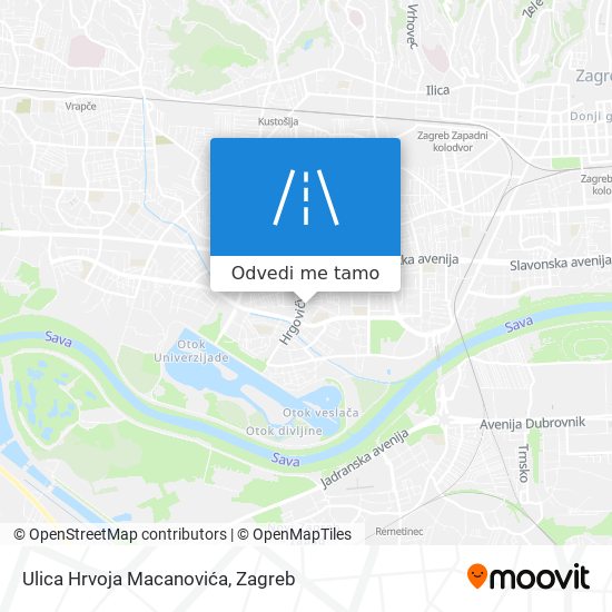 Karta Ulica Hrvoja Macanovića