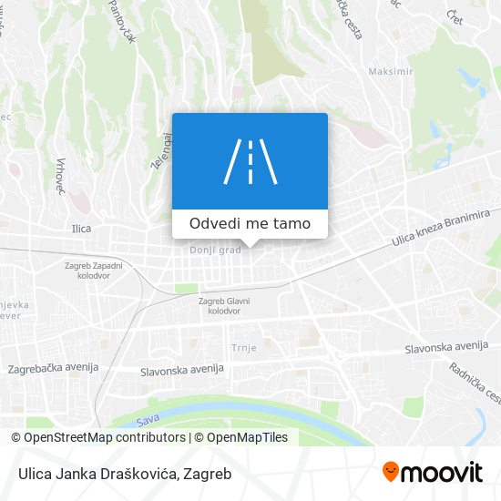 Karta Ulica Janka Draškovića