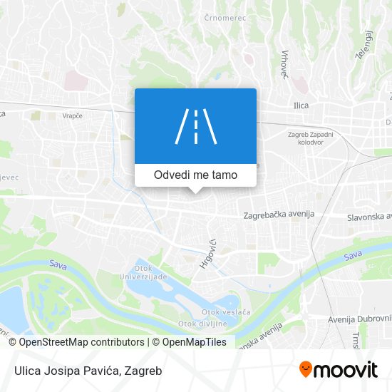 Karta Ulica Josipa Pavića