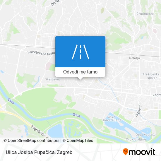 Karta Ulica Josipa Pupačića