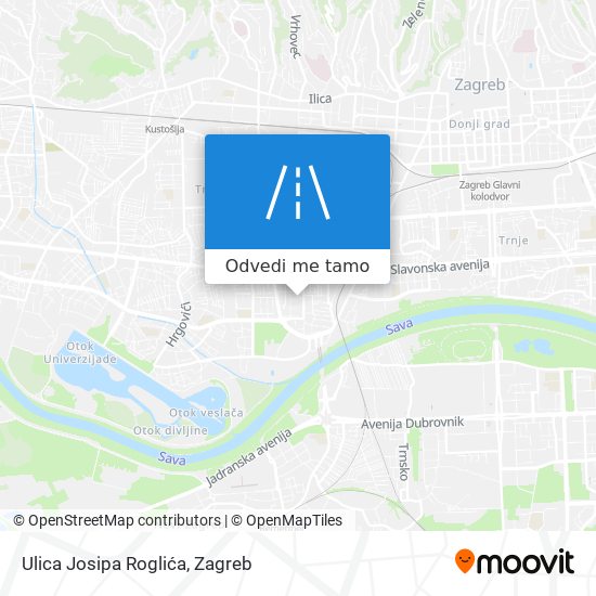 Karta Ulica Josipa Roglića