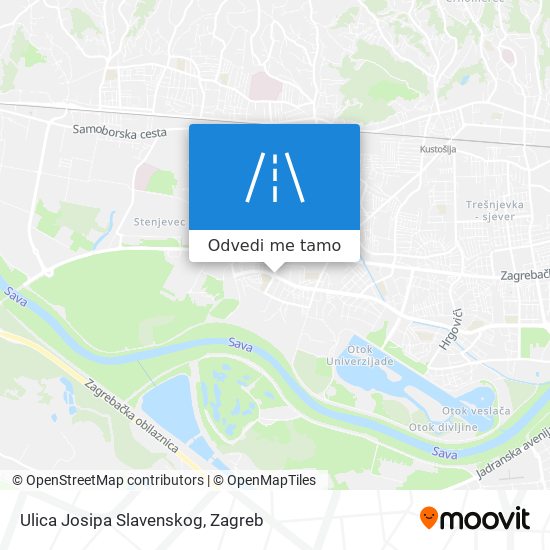 Karta Ulica Josipa Slavenskog