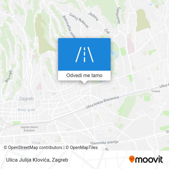 Karta Ulica Julija Klovića
