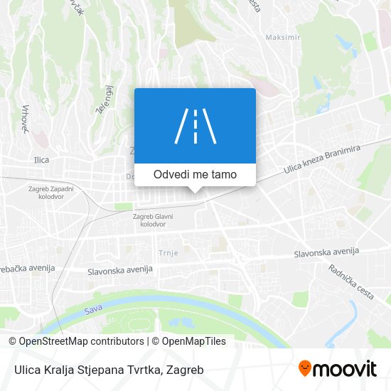 Karta Ulica Kralja Stjepana Tvrtka