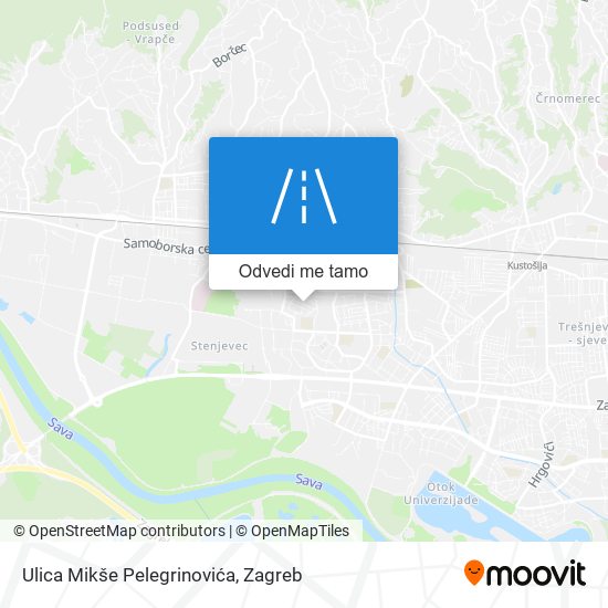 Karta Ulica Mikše Pelegrinovića