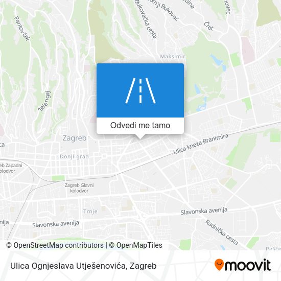 Karta Ulica Ognjeslava Utješenovića