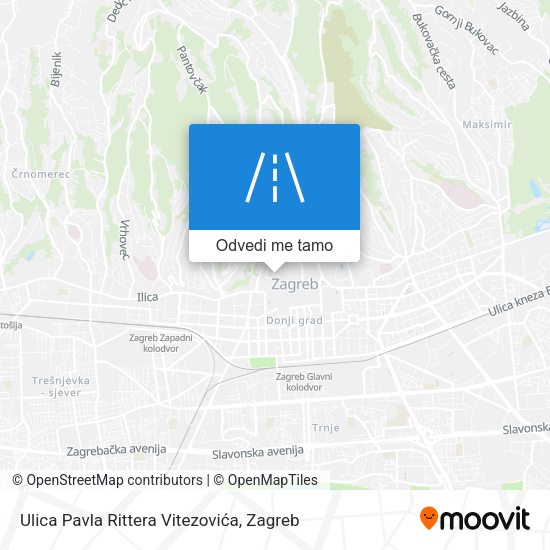 Karta Ulica Pavla Rittera Vitezovića