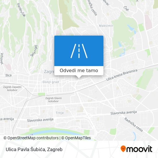 Karta Ulica Pavla Šubića
