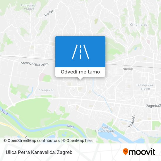 Karta Ulica Petra Kanavelića