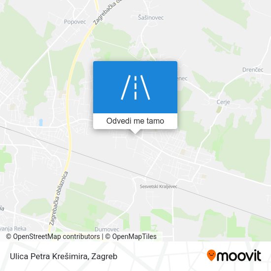 Karta Ulica Petra Krešimira
