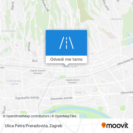 Karta Ulica Petra Preradovića