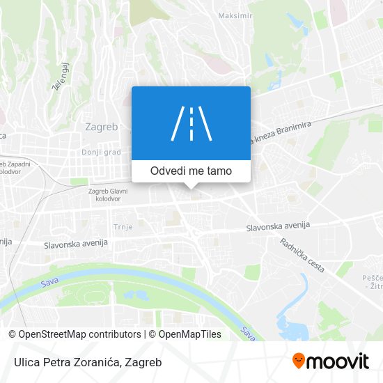 Karta Ulica Petra Zoranića