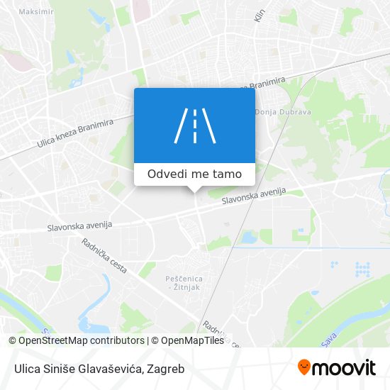 Karta Ulica Siniše Glavaševića