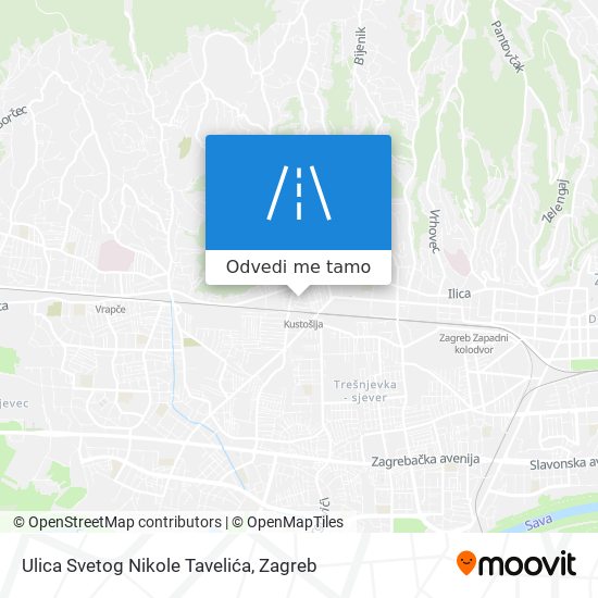 Karta Ulica Svetog Nikole Tavelića