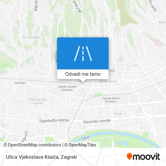 Karta Ulica Vjekoslava Klaića